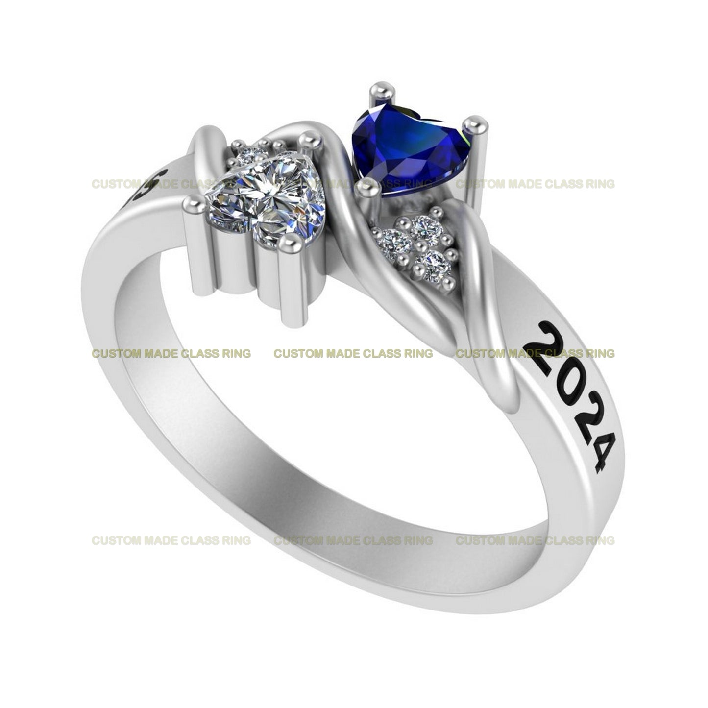 Custom Heart Stone Class Ring – Personalized, Motivational, and Inspirational Jewelry