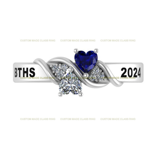 Custom Heart Stone Class Ring – Personalized, Motivational, and Inspirational Jewelry