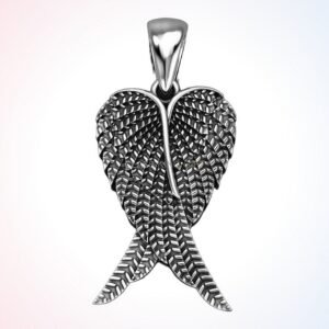 personalized gift angel wings pendant, handmade 925 sterling silver