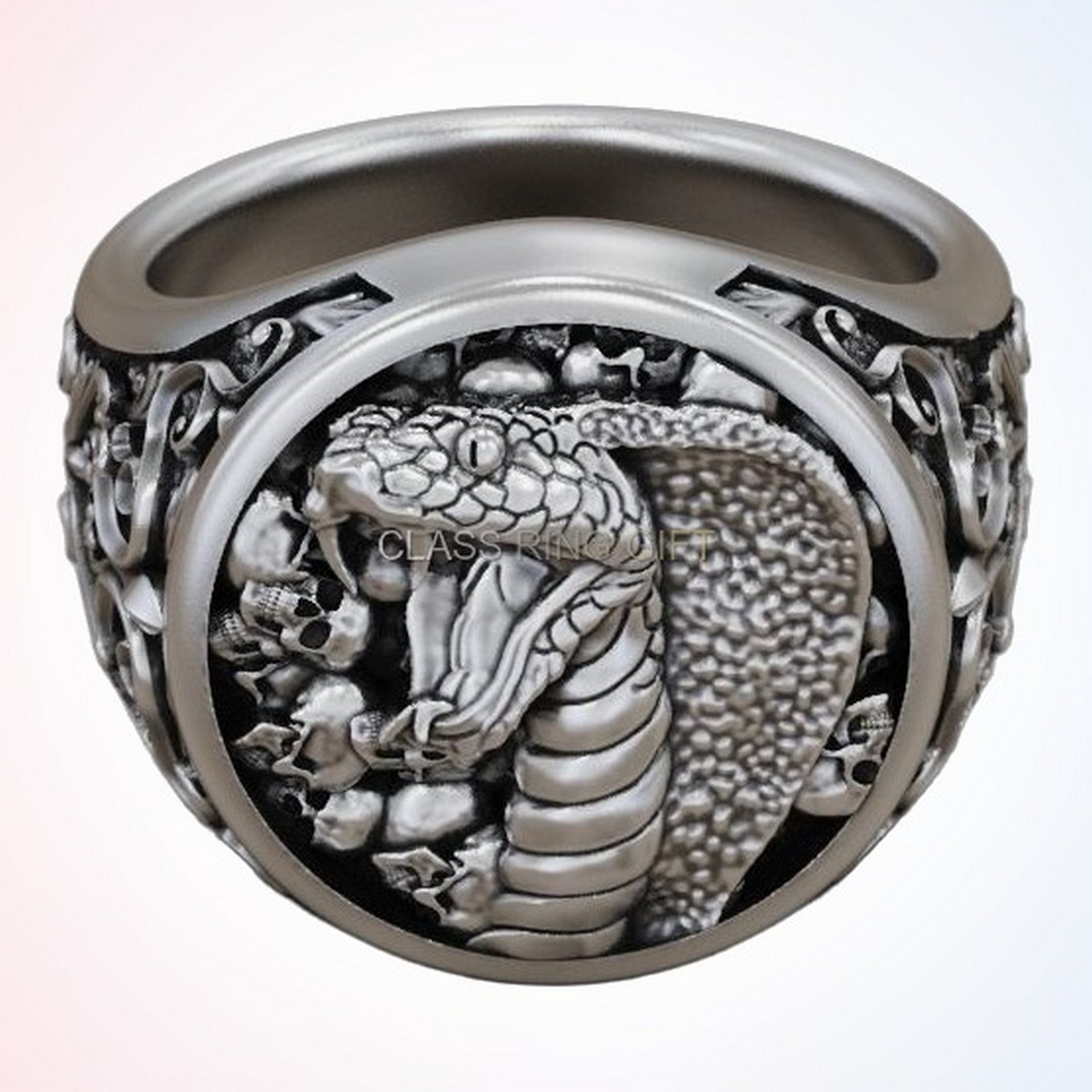 Gift for him cobra skulls, angled right side profile