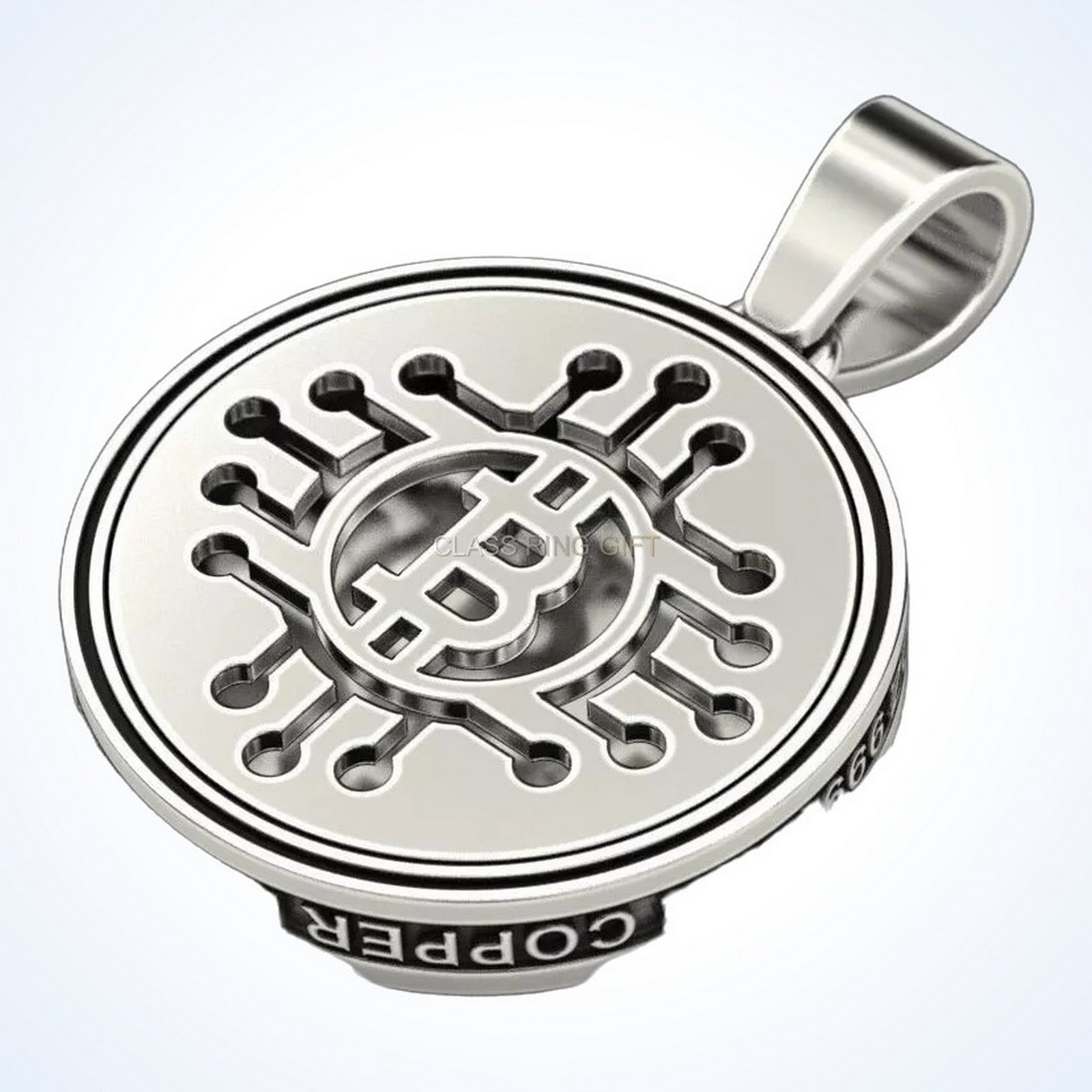 Gift for him coolest bitcoin, reverse side with network design