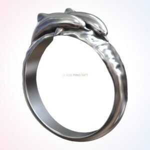 personalized gift dolphins pair ring sterling silver statement piece