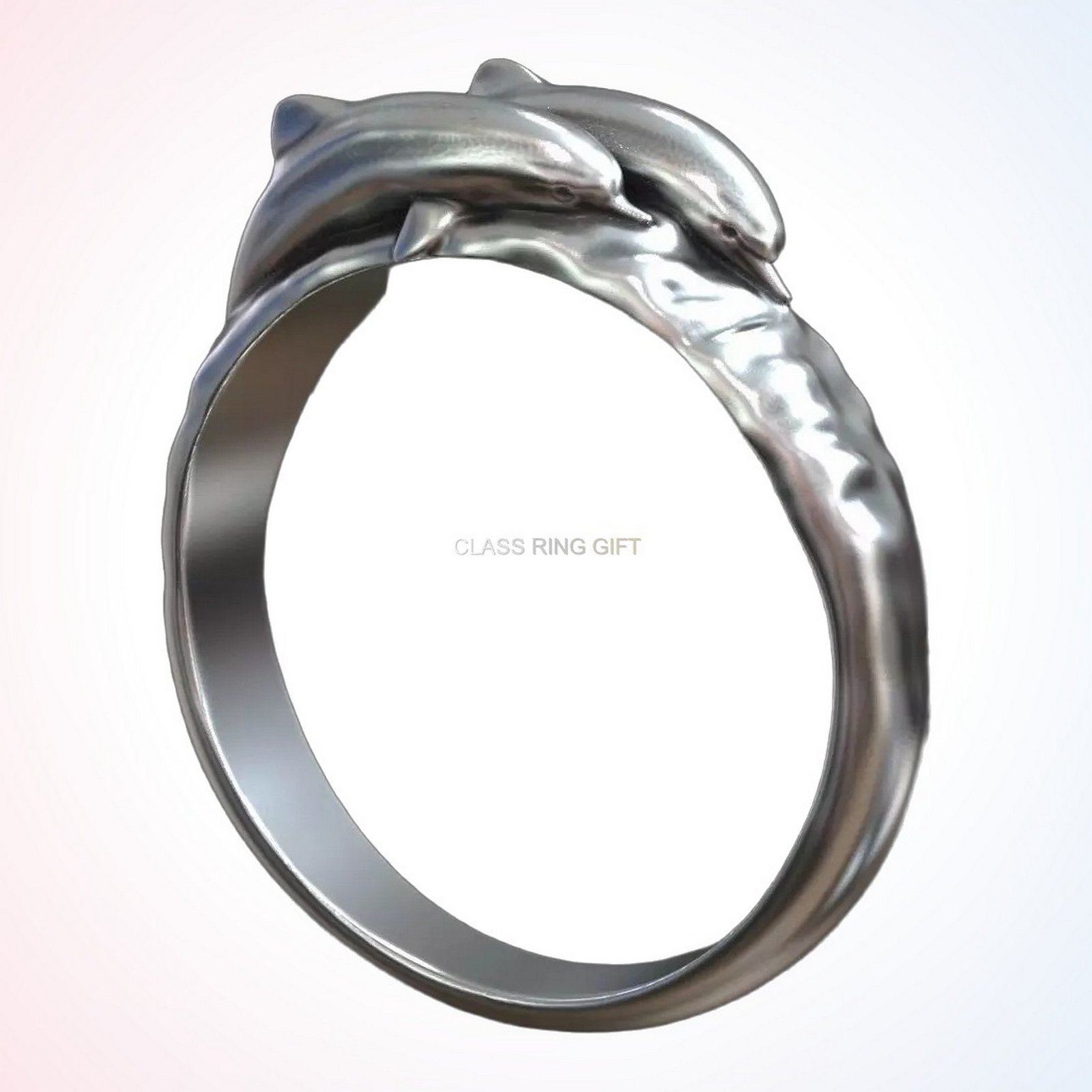 personalized gift dolphins pair ring sterling silver statement piece