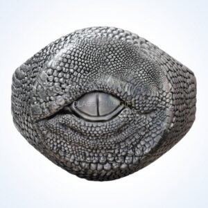 Gift for him dragon eye ring front view with detailed scales and iris