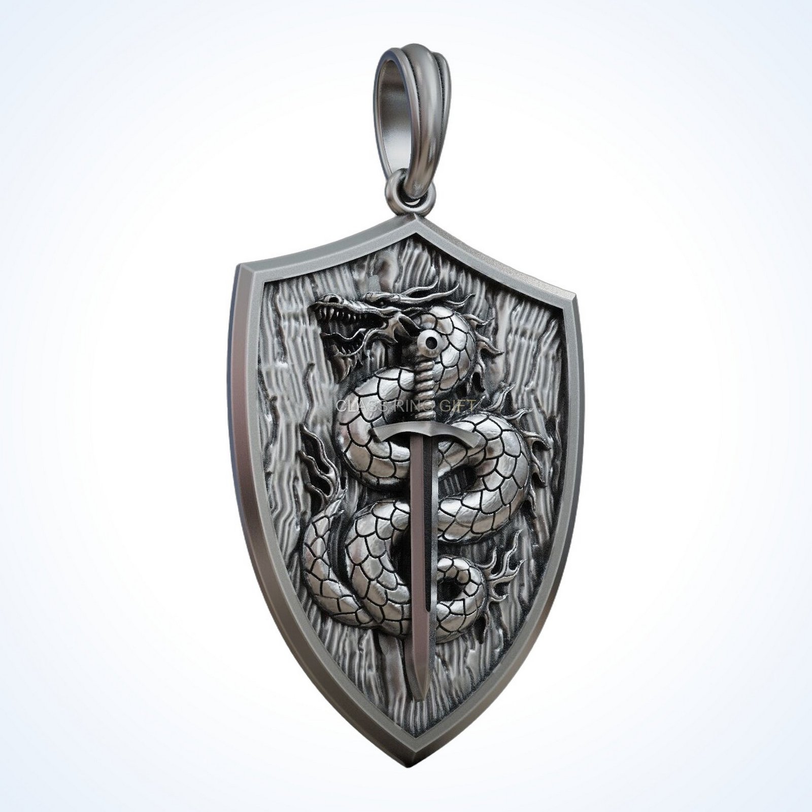 Gift for him dragon sword, three-quarter angled perspective