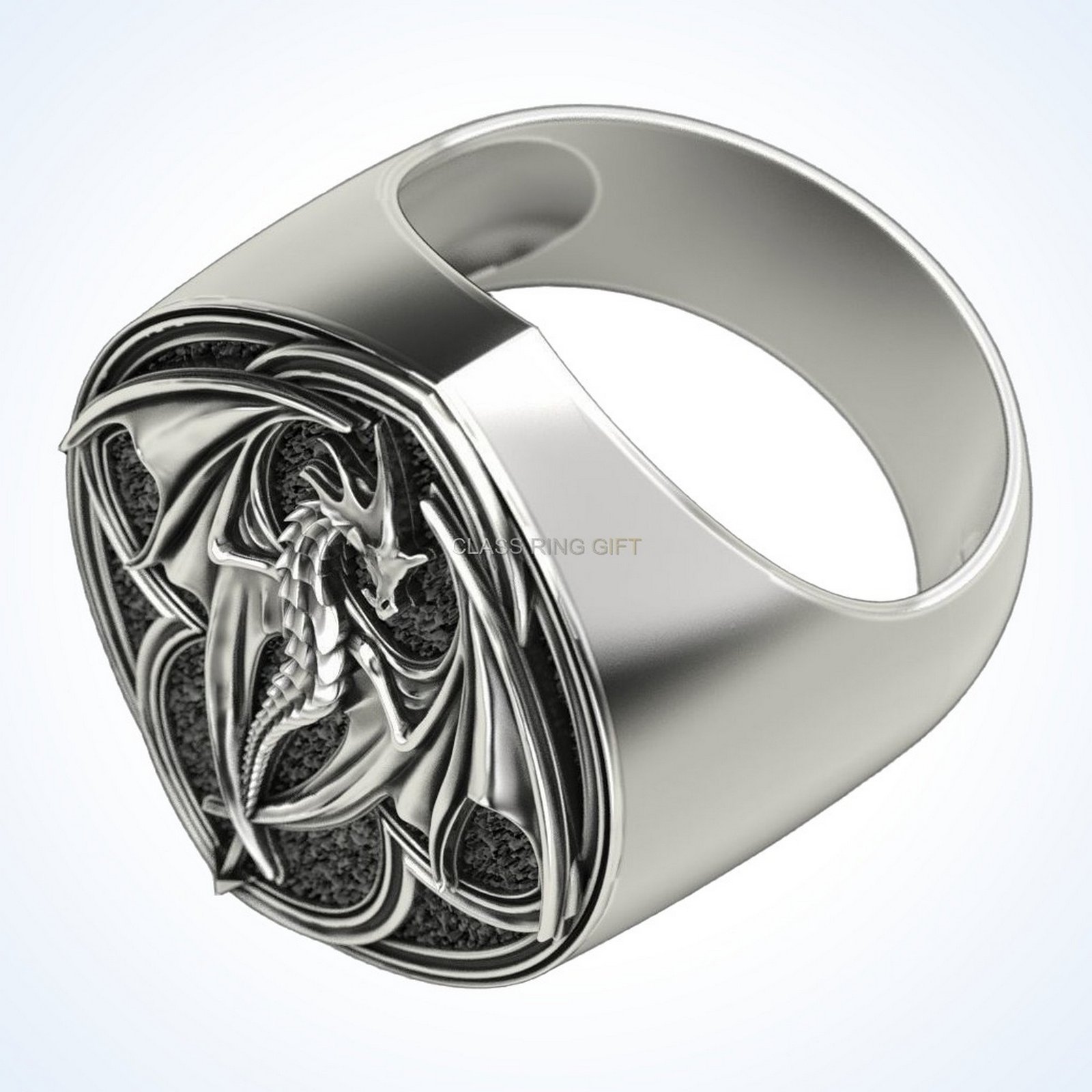 Gift for him dragon religion, three-quarter perspective side angle