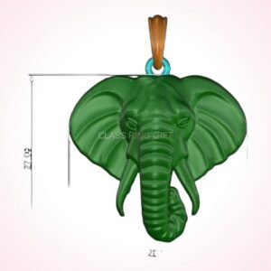 Gift for her elephant head pendant in polished sterling silver