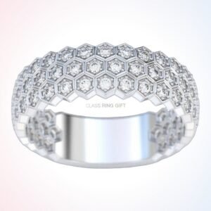 personalized gift exclusive from ring honeycomb pattern 925 silver