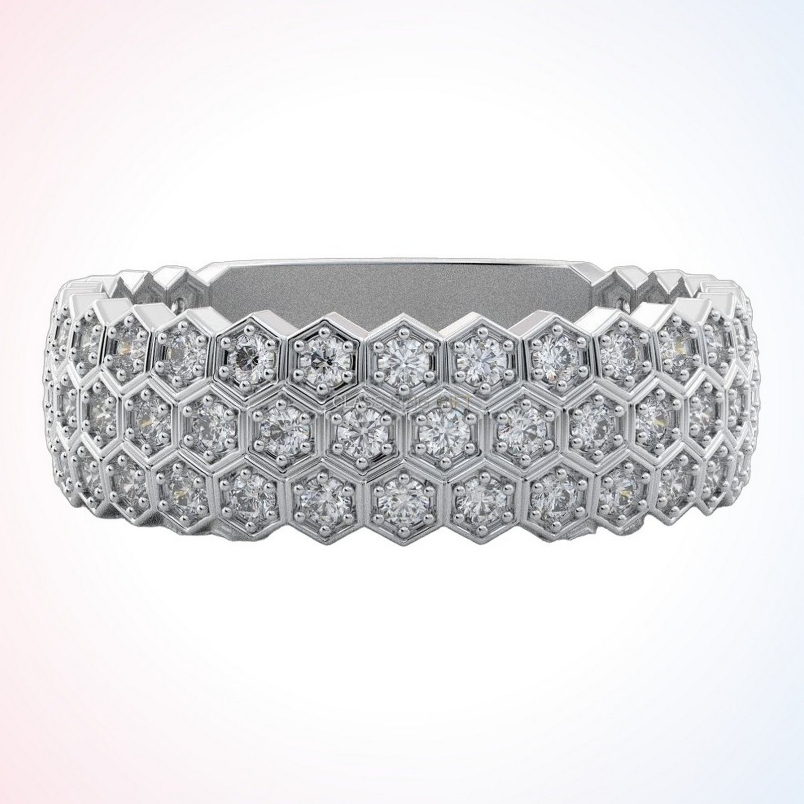 Personalized gift exclusive from ring, front horizontal detail band shot