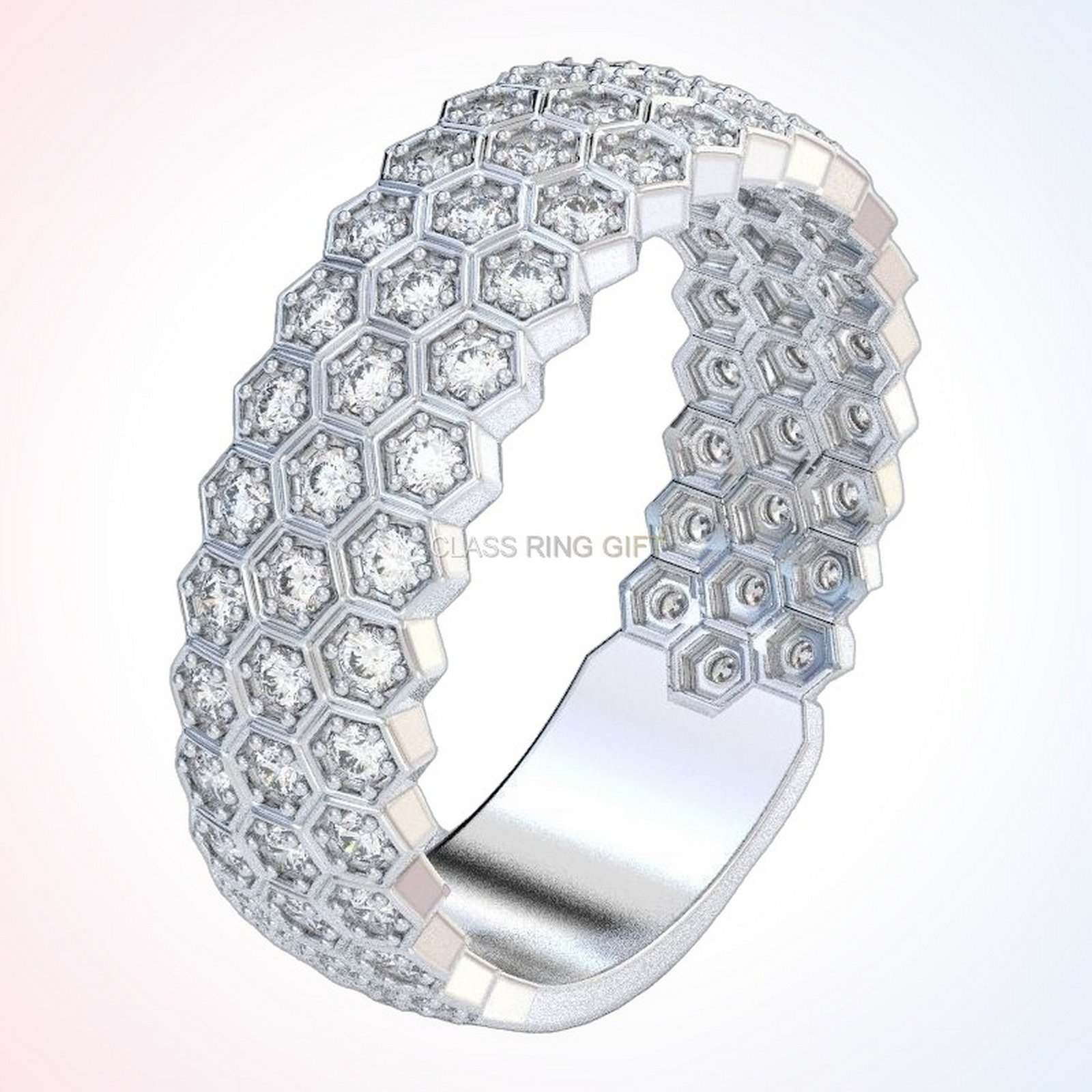 Personalized gift exclusive from ring, curved three-quarter perspective view