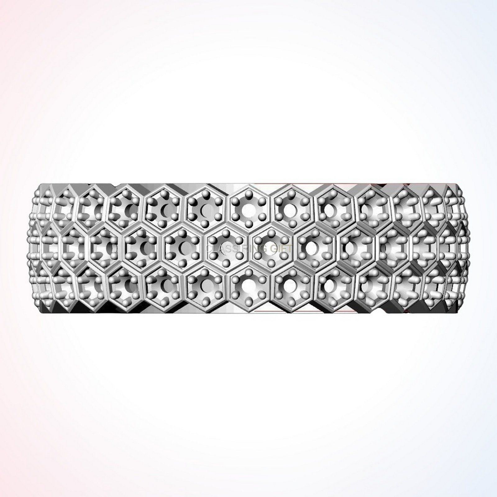 personalized gift exclusive from ring honeycomb pattern 925 silver