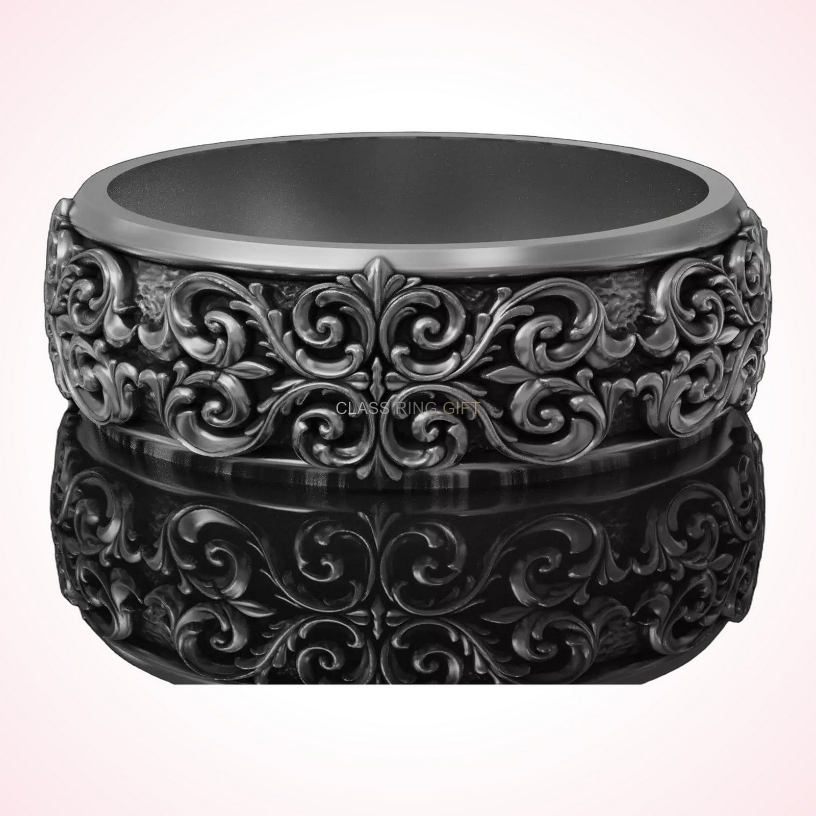 Gift for her filigree scroll, flat sculptural relief finish