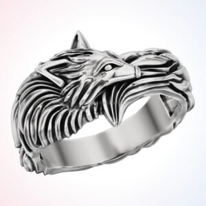 personalized gift fox ring, handmade 925 sterling silver statement design