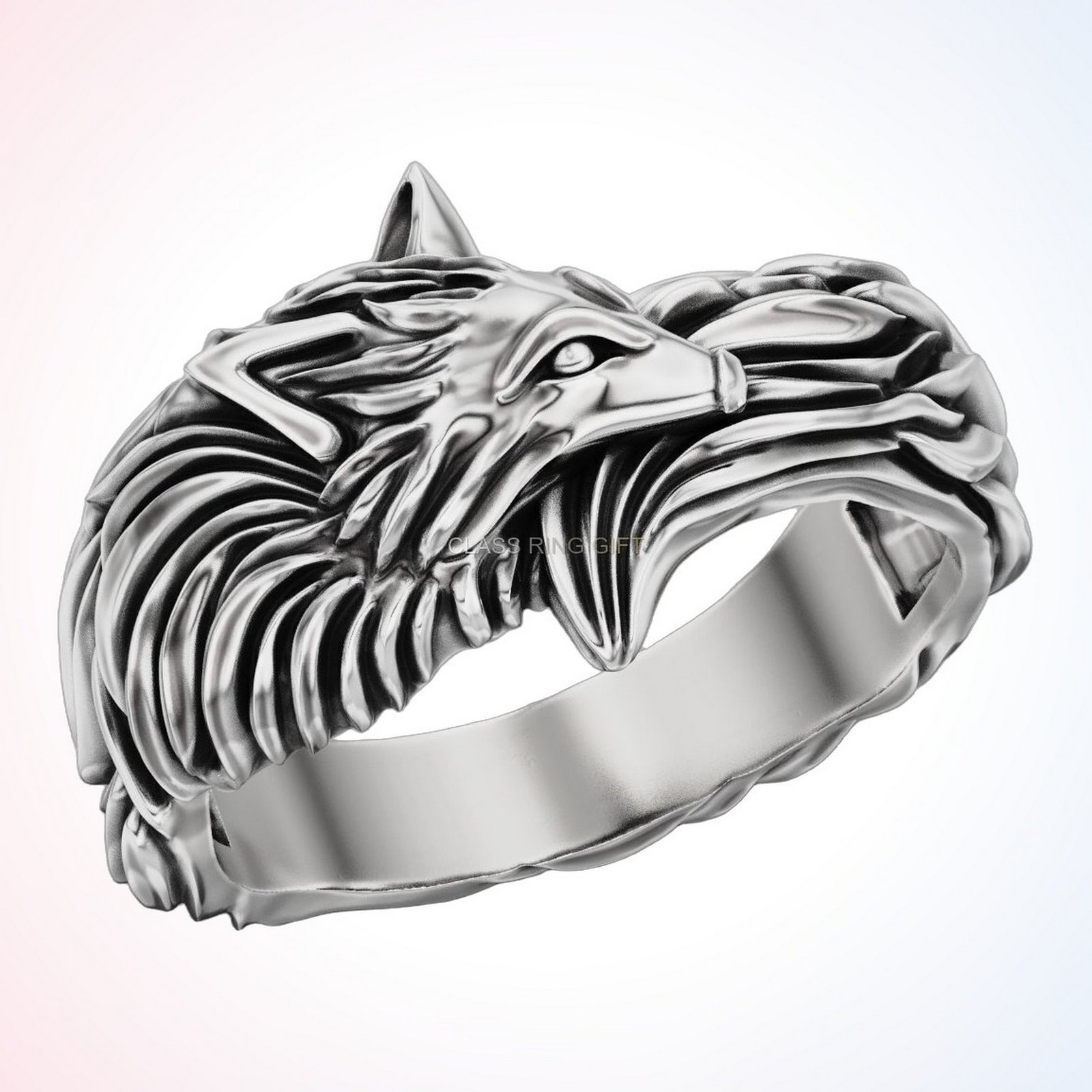 personalized gift fox ring, handmade 925 sterling silver statement design