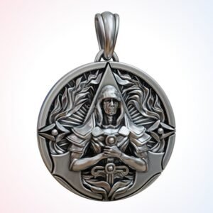 Personalized gift gamer fan pendant with hooded assassin figure