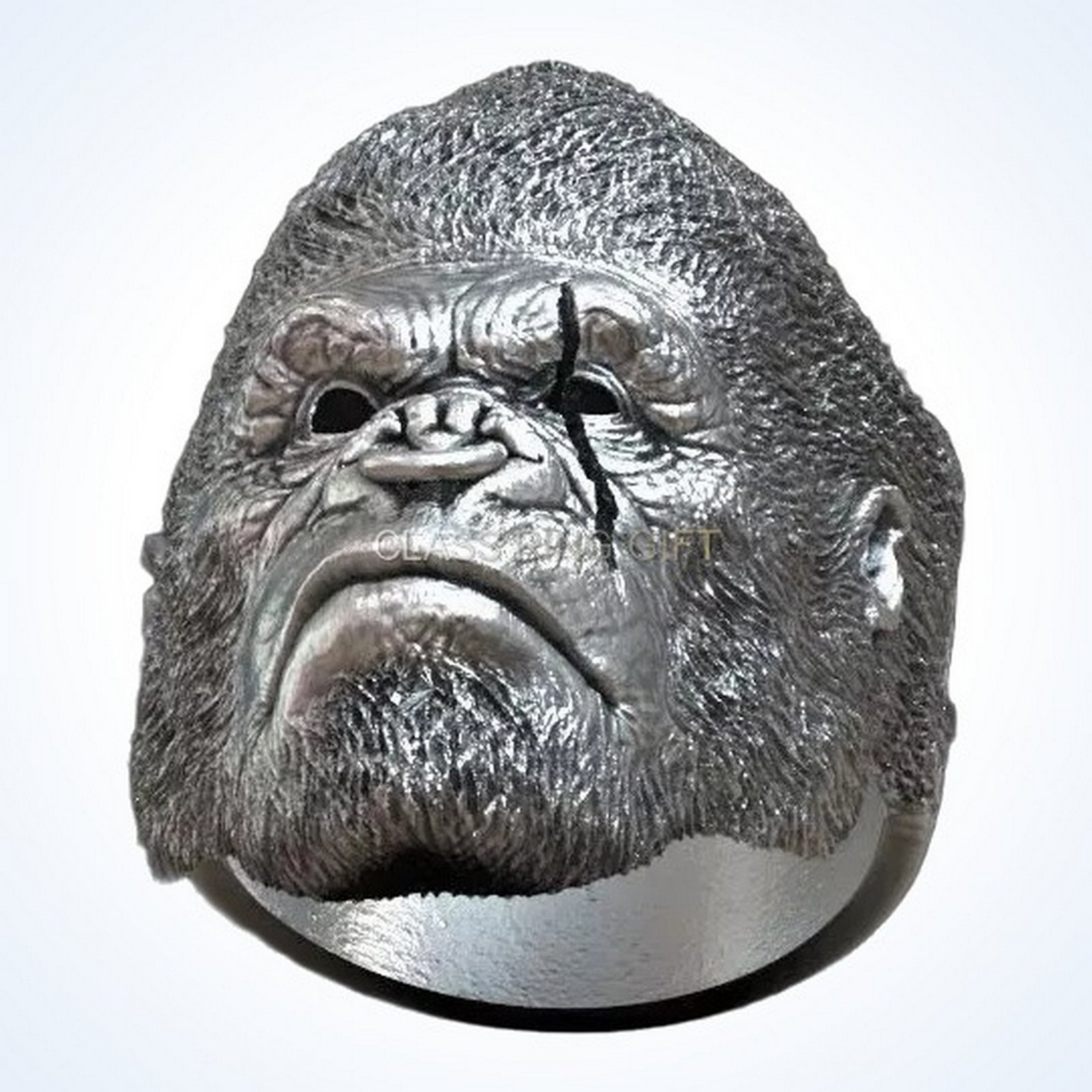 Gift for him gorilla ape, left side profile with beard detail