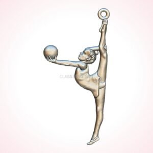 Personalized gift gymnastic girl ring, polished 925 sterling silver