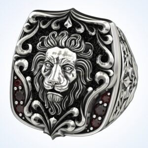 Gift for him hot lion ring handmade 925 sterling silver statement ring