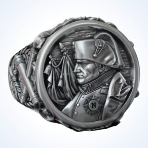 Gift for him imperial napoleon signet ring, oxidized 925 sterling silver