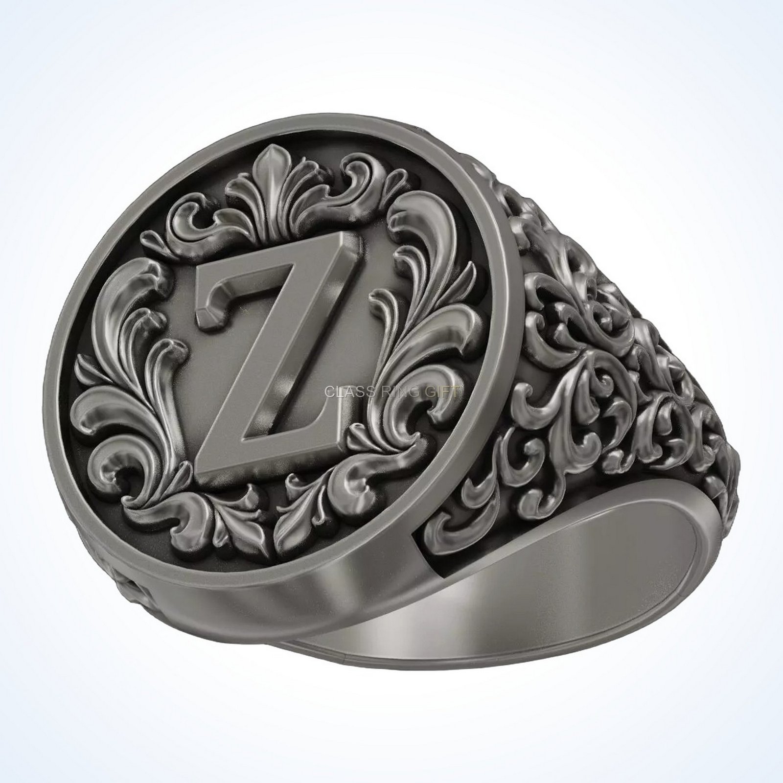 Ornament gift for him letter vintage, band and side pattern detail