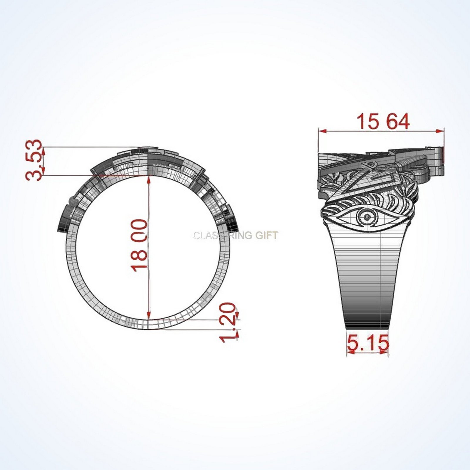 Gift for him mason man 2, technical finish with dimensions