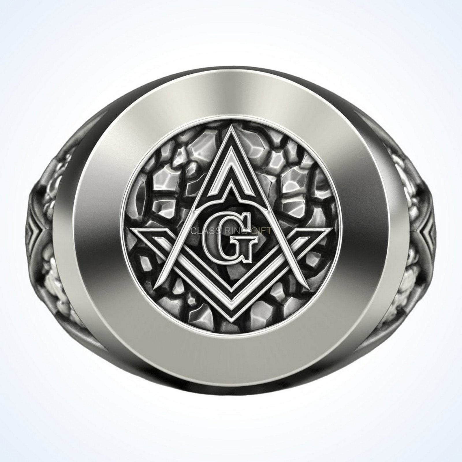 Nv gift for him mason man, top-down straight view of masonic face