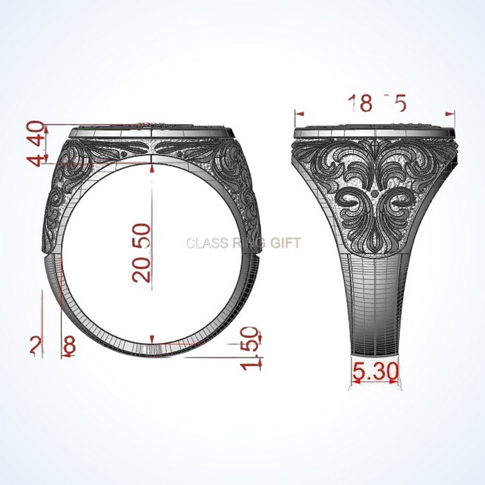 Gift for him mason ring, oxidized 925 sterling silver with square compass G