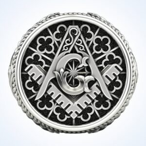 Gift for him mason all seeing eye signet ring, 925 sterling silver with oxidized finish