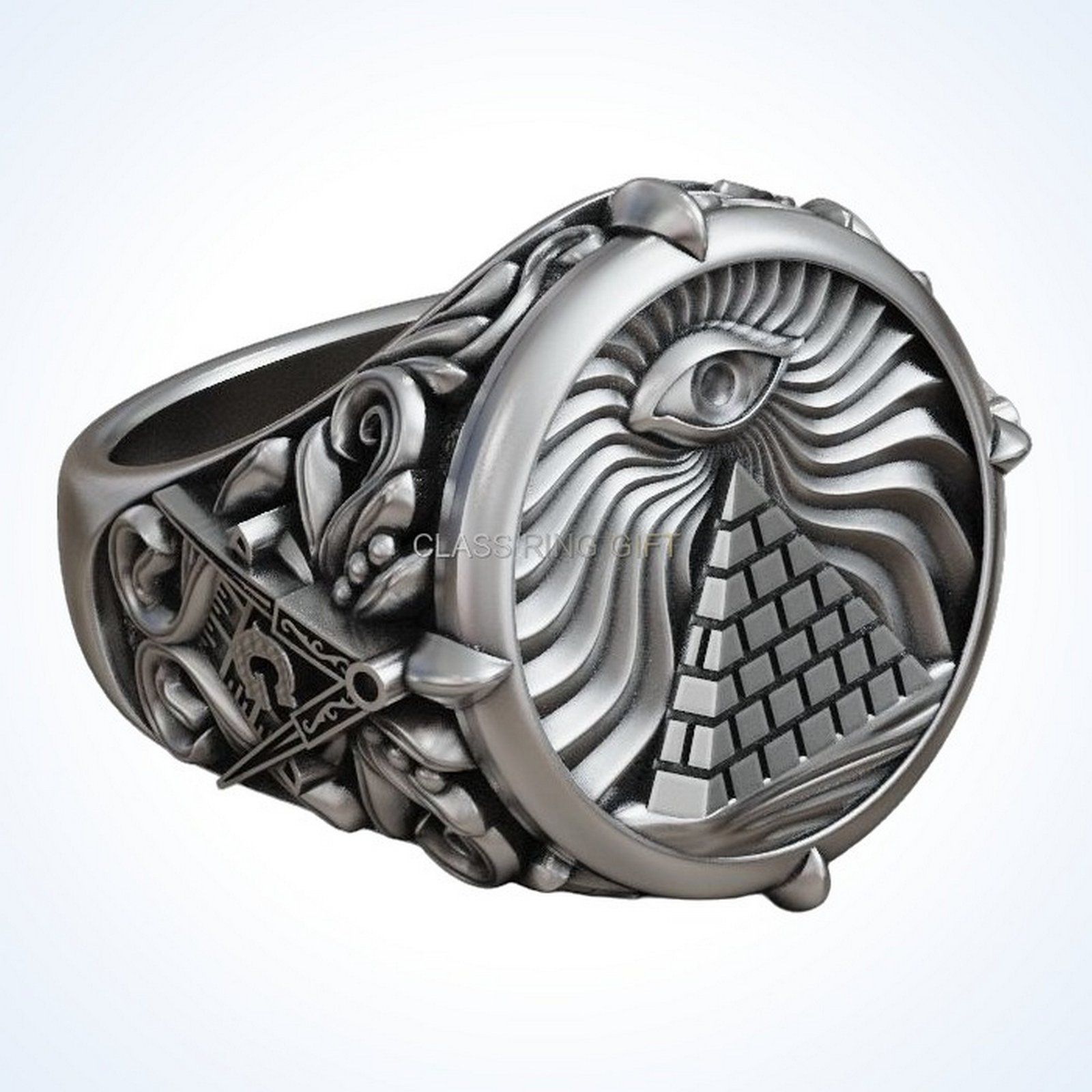 Gift for him masonic all, left side profile angle