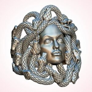 Gift for him medusa gorgon statement ring, oxidized 925 silver