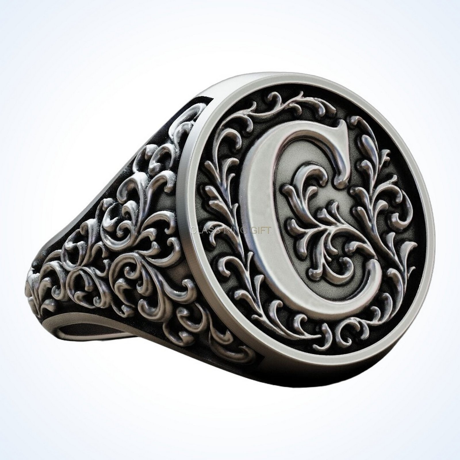 Gift for him monogram vintage, overhead perspective of monogram face