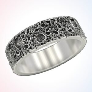 personalized gift moon craters ring oxidized 925 sterling silver
