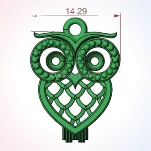 Anniversary gift owl heart pendant with beaded eyes and geometric lattice heart body