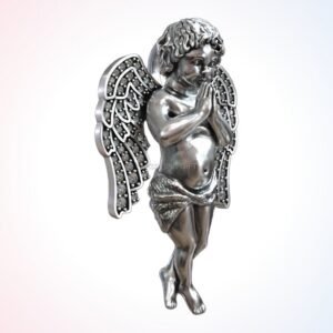 Personalized gift angel pray pendant with gemstone wings