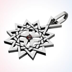 Sterling silver geometric star pendant with interlocking triangles