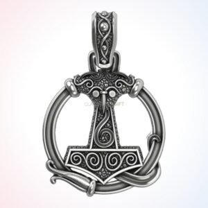 personalized gift hammer patterns pendant ornate 925 silver