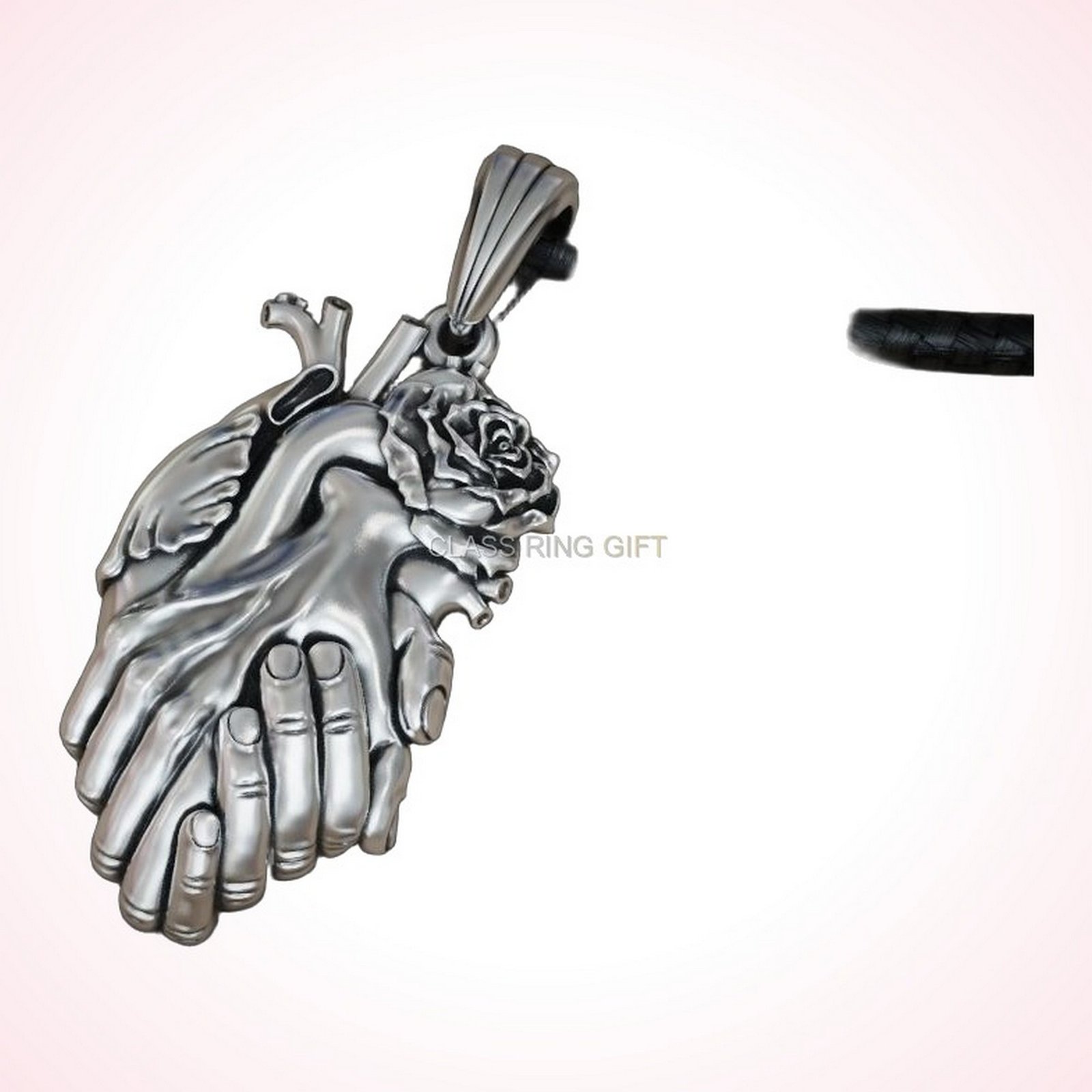 Gift for her heart hands, back view showing dimensional sculpting