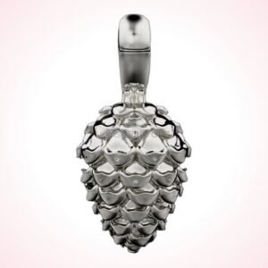 personalized gift pine cone pendant carved oxidized silver