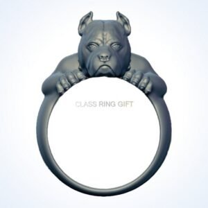 gift for him pitbull dog statement ring, oxidized 925 silver