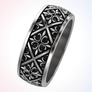 personalized gift ring filigree cross 925 sterling silver