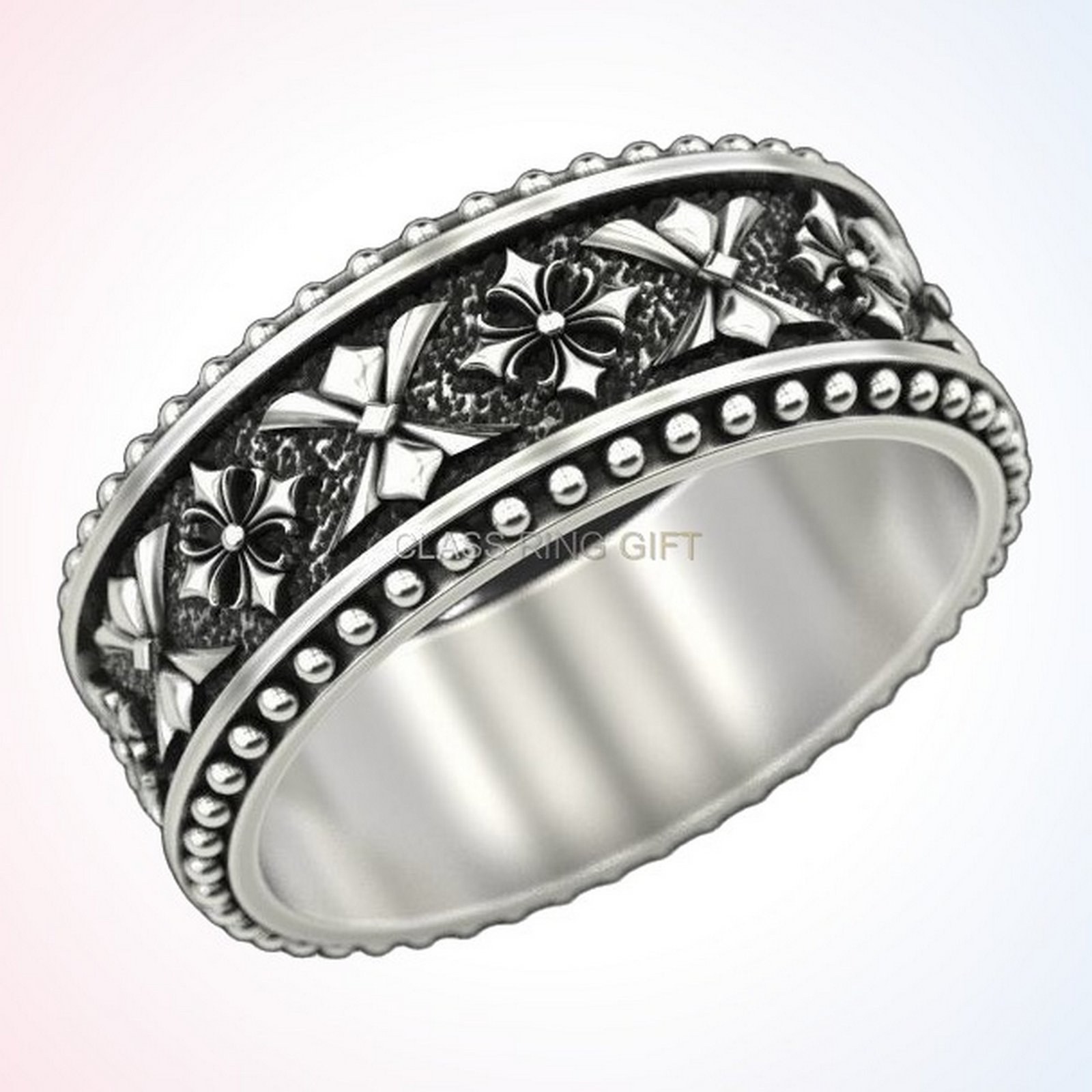 Personalized gift ring 2, side profile showing band depth and texture