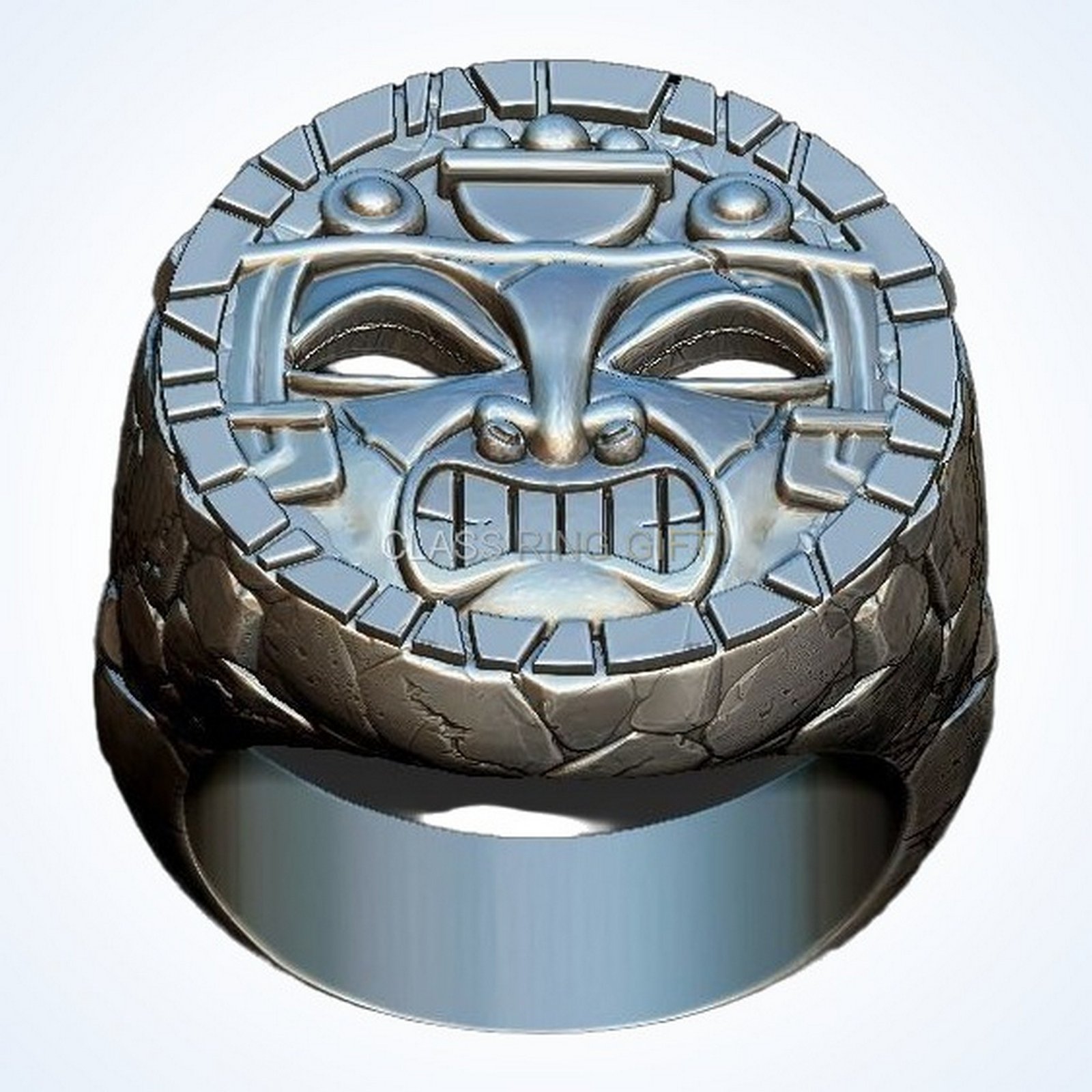 Gift for him aztec maya, angled side profile view
