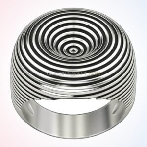 Sterling silver ripple circles statement ring with concentric bands