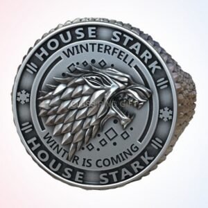 personalized gift house stark ring direwolf sigil 925 silver