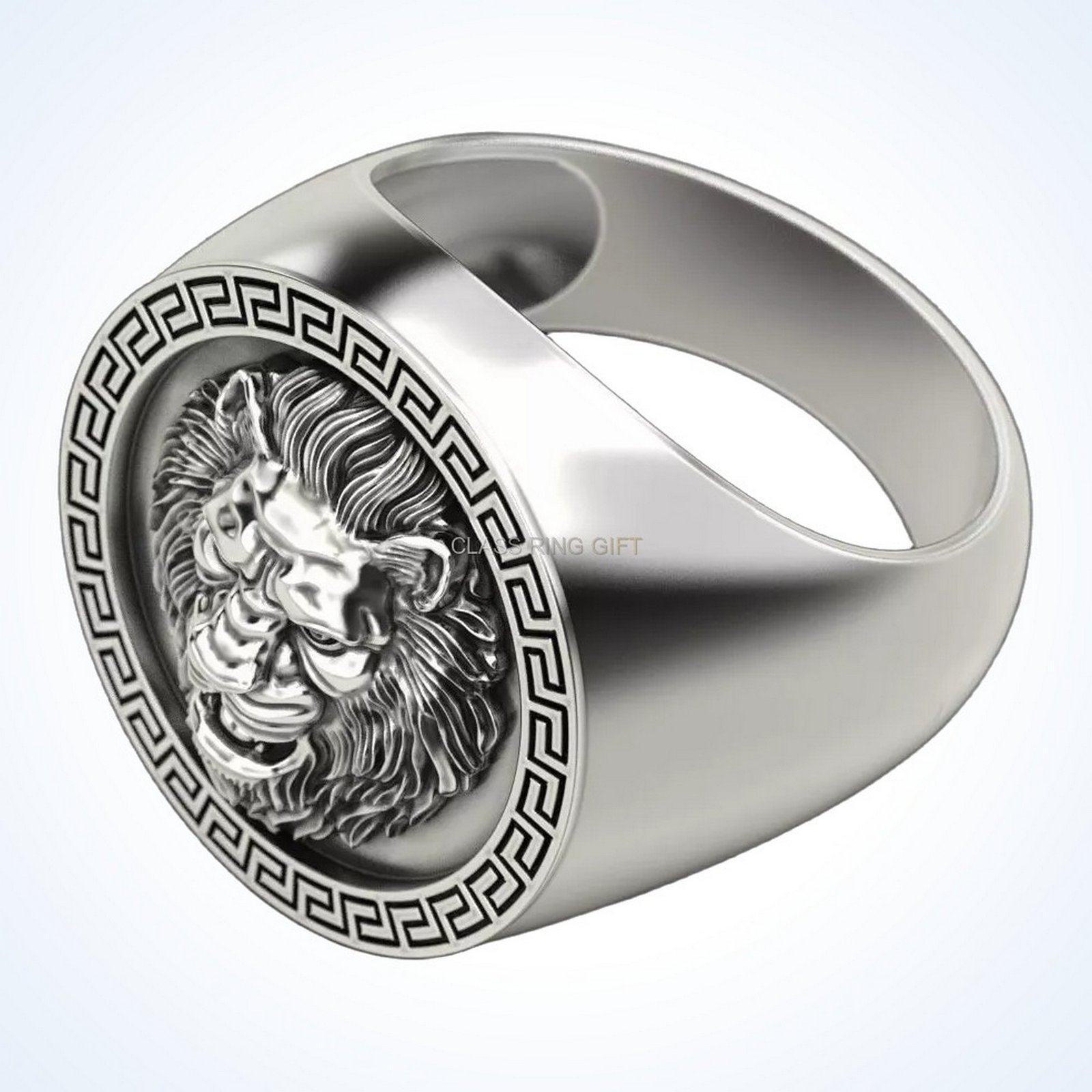 Gift for him lion pendant, left side profile angled view