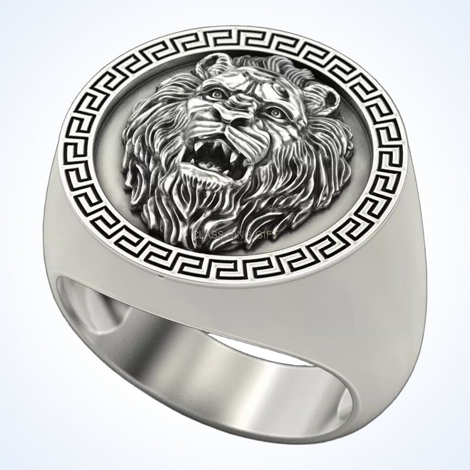 Gift for him lion pendant, three-quarter detail view