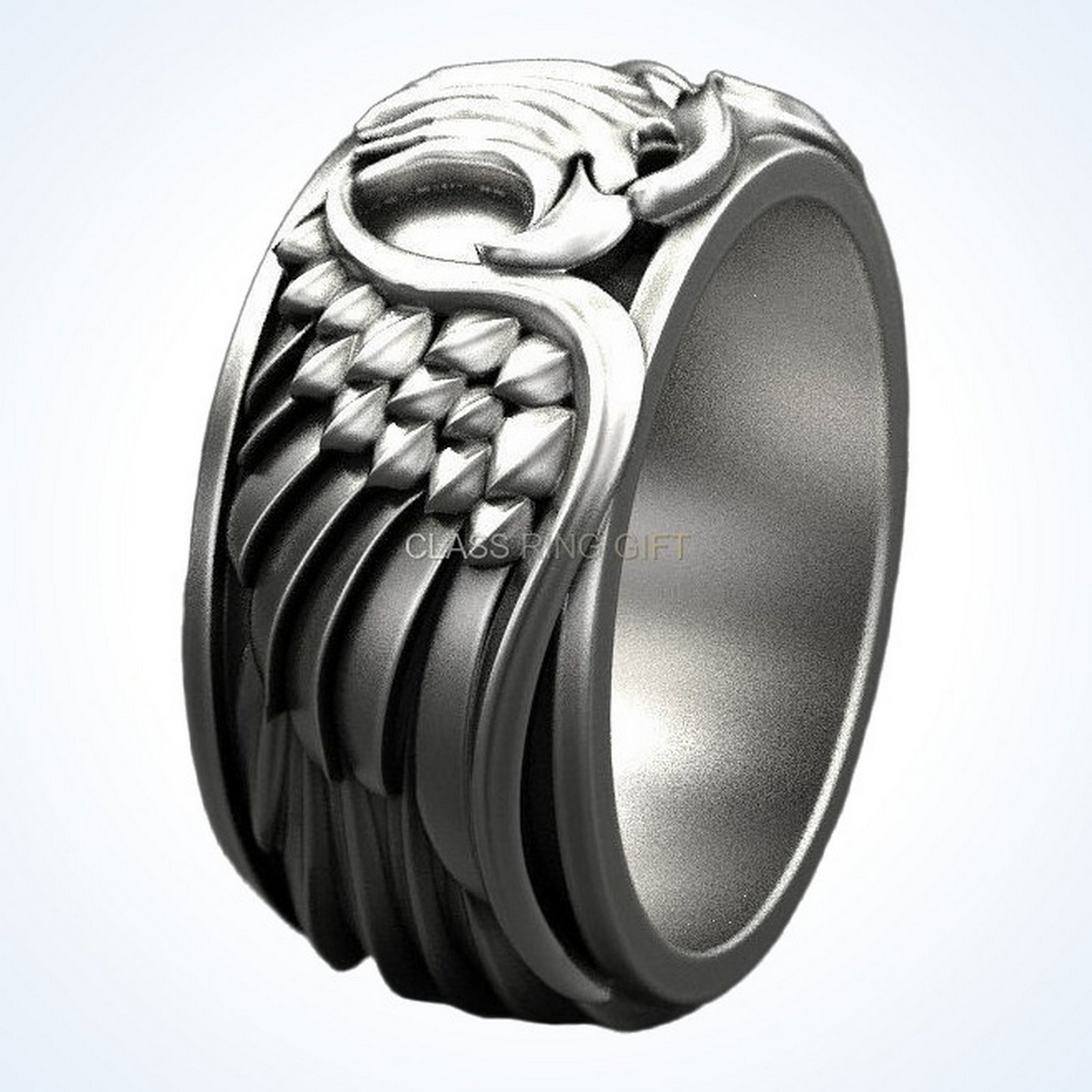 Gift for him of eagle, left side profile with feathered wings