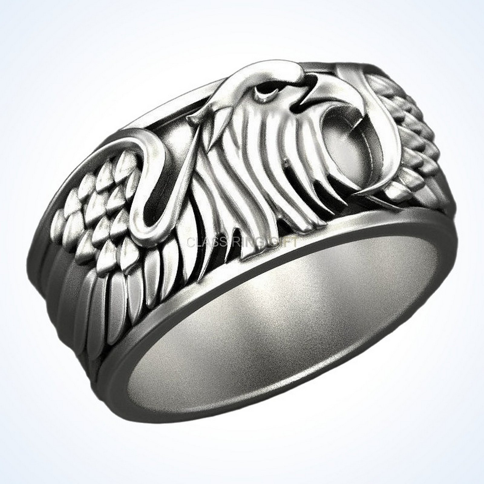 Gift for him of eagle, left angled three-quarter view showing depth