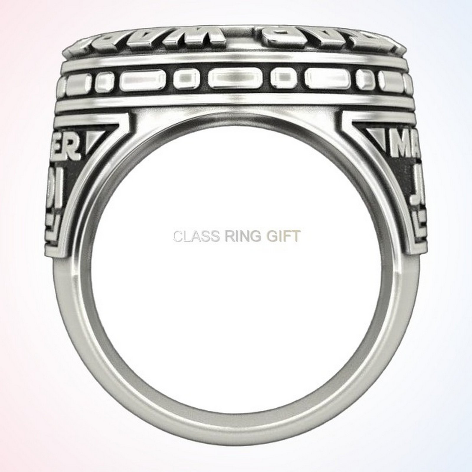 Personalized gift star wars ring, full ring overhead straight-on view