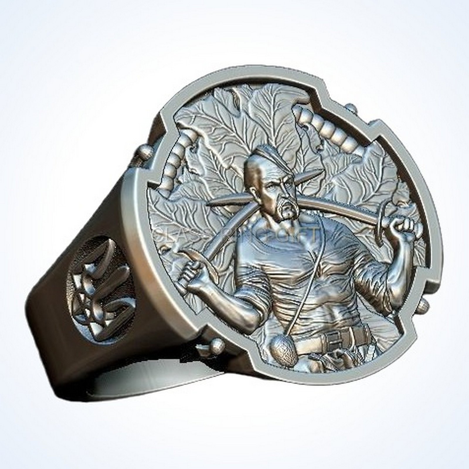 Gift for him ukrainian warrior, angled three-quarter view